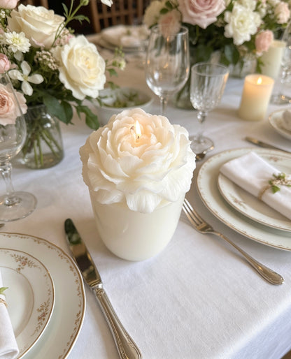 Peony pillar candle