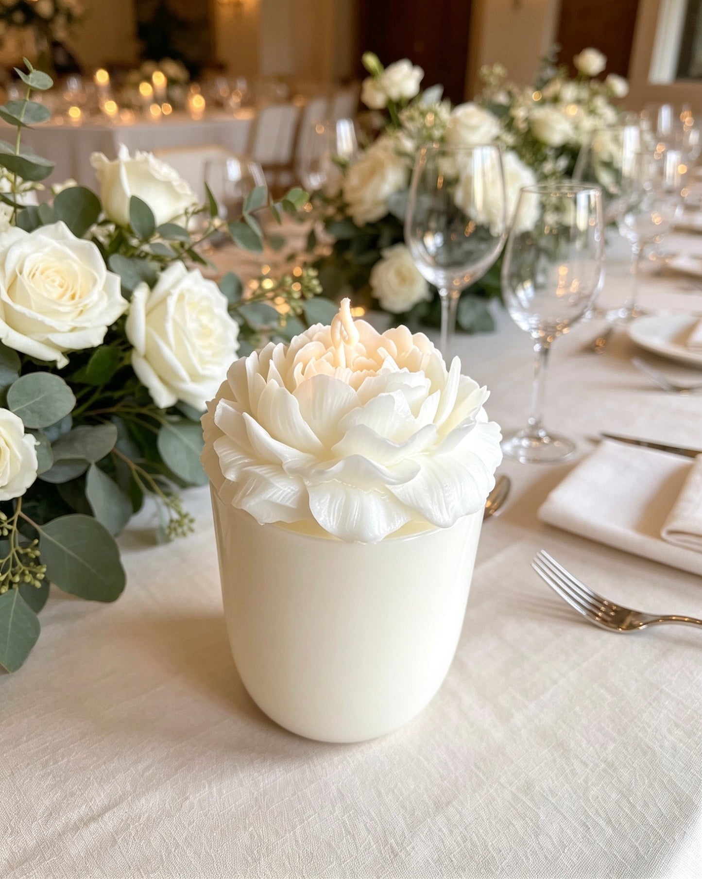 Peony pillar candle