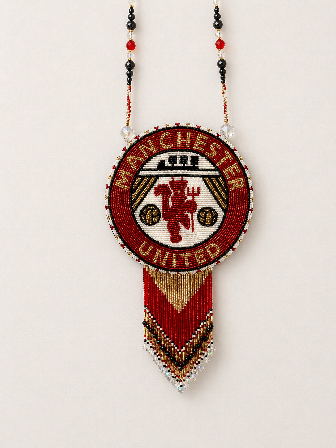 Manchester United beaded medallion