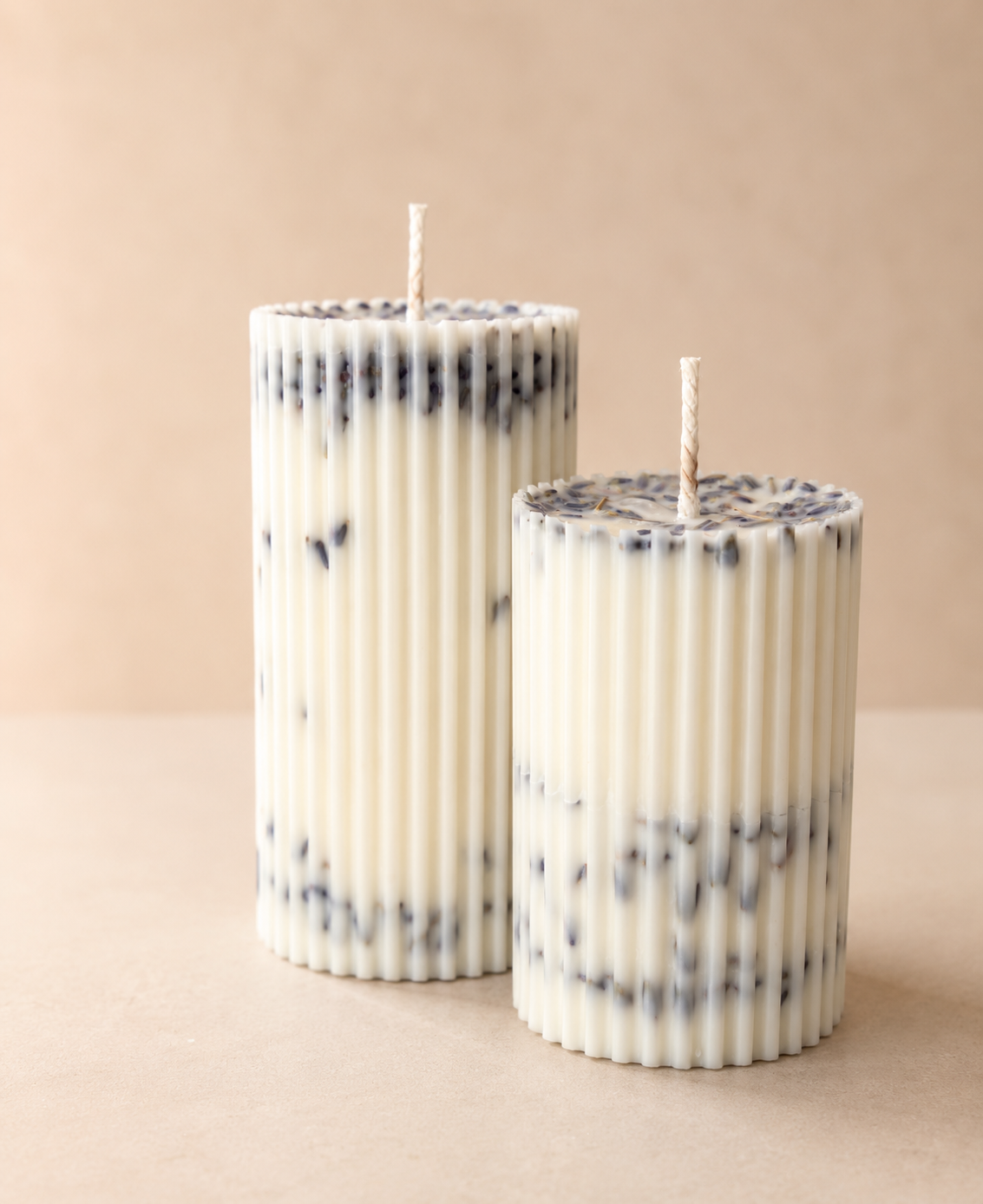 Lavender Pillar Candles